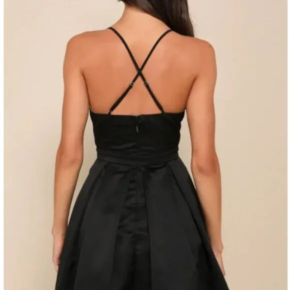 Lulus Be With You Dark Teal Blue Skater Dress in Black - Picture 2 of 7